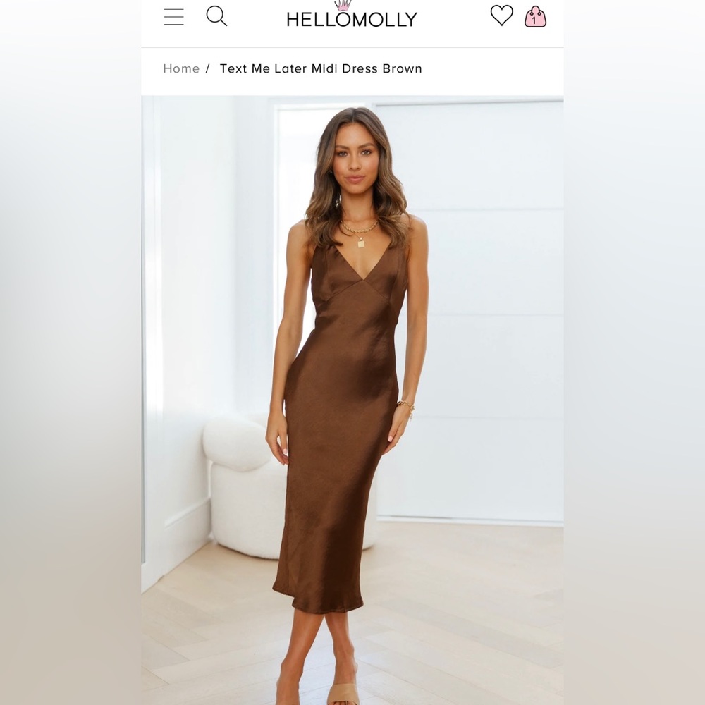 NWOT Hello Molly satin dress. Worn once! Size Small